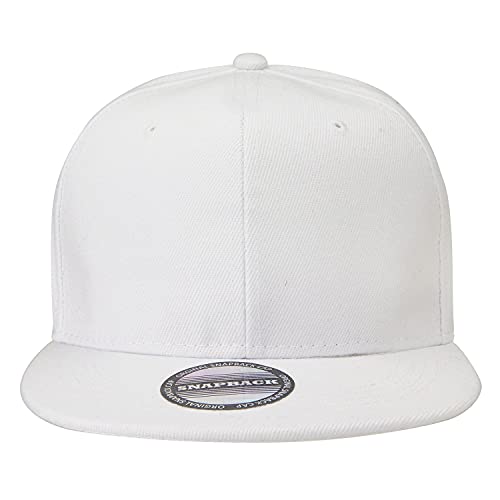 Classic Snapback Hat Cap Hip Hop Style Flat Bill Blank Solid Color Adjustable Size - color: 1pc White
