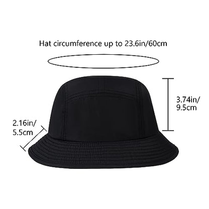 BASSDASH UPF50+ Fishing Bucket Hat for Men Women Lightweight Water Resistant Packable Outdoor Summer Sun Hats FH13 - color: Black