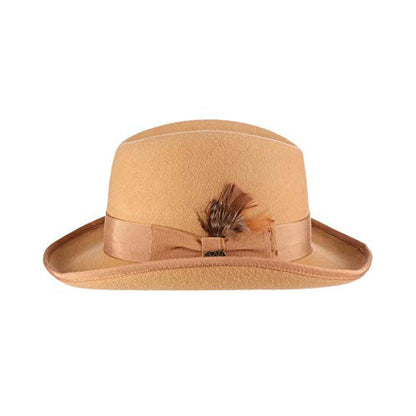 Scala Classico Men's Wool Felt Homburg Hat - color: Camel, size: Medium
