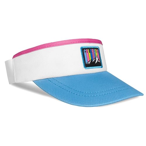 Headsweats Unisex Adult Lightweight Performance Running Sun Visor - color: White/Colorado Rad