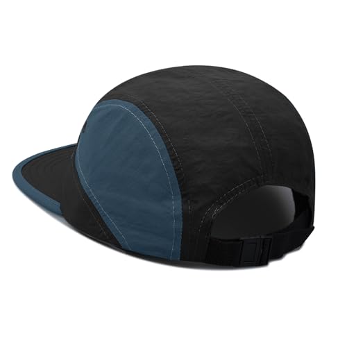 Croogo Quick Drying 5 Panel Baseball Cap Colorful Lightweight Flat Bill Hat - color: M-dfb1-black