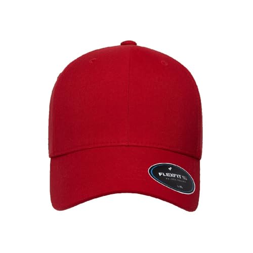Flexfit 6100NU Tri-Layer Seamless Baseball Cap Bundle w/Cap Catcher - color: Red, size: Large-X-Large