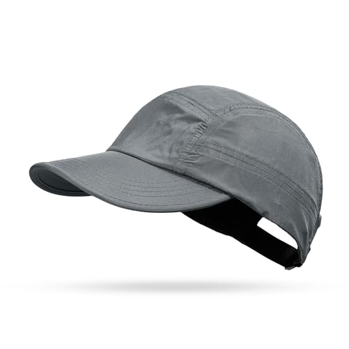 Croogo 5 Panel Running Hat Quick Dry Baseball Cap Sun UV Sports Outdoor Cap - color: Wbbc3-gray