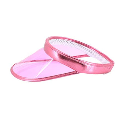 Surkat Women Sun Visors Hologram Wide Brim Thicker Sweatband UV Protective Sportswear Visors Sunhat - color: Pink2