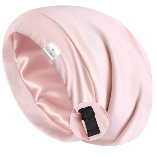 YANIBEST Slouchy Beanie Hat Satin Lined Sleep Cap Chemo Headwear Caps Pink - color: Pink, size: Medium