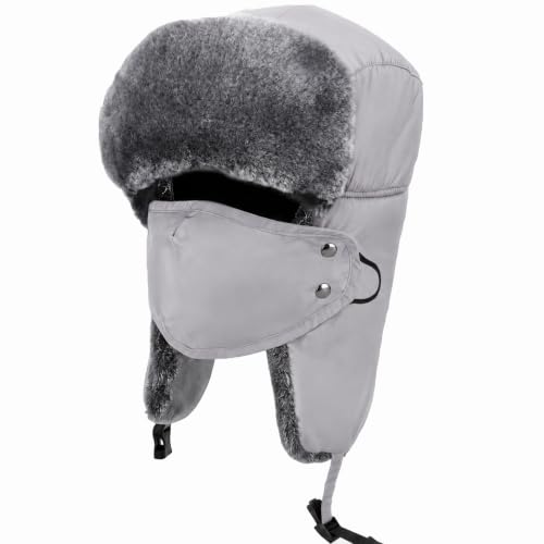mysuntown Warm Winter Hats for Women Men with Ear Flaps for Cold Weather - color: Grey