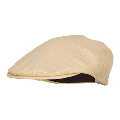 MG Big Size Men's Linen Ivy Cap - Khaki 2XL-3XL