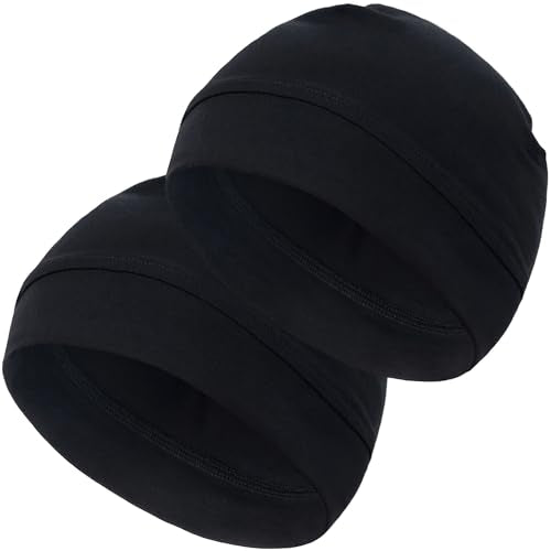 100% Cotton Skull Caps for Men Women, Sleeping Cap Beanie for Locs - color: Set P