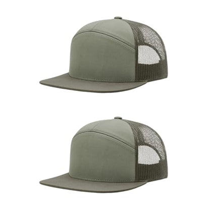 Richardson 168 Hi-Pro 7 Panel Adjustable Snapback Trucker Mesh Back Cap - color: Loden