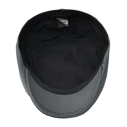 STARANCE Men Thin Cotton Gatsby Newsboy Cap - color: Dark Grey, size: 7 1/2