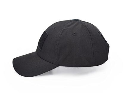 UltraKey Military Tactical Operator Cap, Outdoor Army Hat Hunting Camouflage Baseball Cap - color: Black