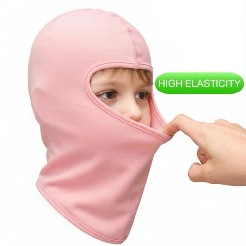 Kids Balaclava Ski Mask Winter Windproof Fleece Full Face Mask for Boy Girl - color: Pink