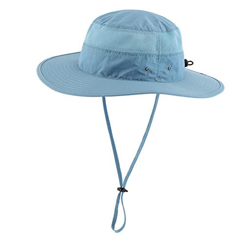 Home Prefer UPF 50+ Men's Sun Hat Wide Brim Bucket Hat UV Protection Hat for Mens Womens Beach Safari Gardening Golf Fishing - color: Blue