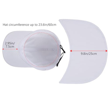 BASSDASH UPF 50+ Fishing Hat, Baseball Cap with Removable Neck Flap - color: White With Unfoldable Brim