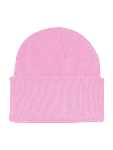 Century Star Kids Slouchy Beanie Halloween Costume Hat Winter Knit Cuff Toddler Boys Girls - color: Pink