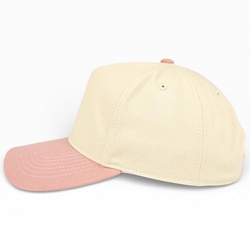 E BY ELIDAN Two Tone A-Frame Trucker Hat, 5-Panel Blank Baseball Snapback - color: Stone Mauve