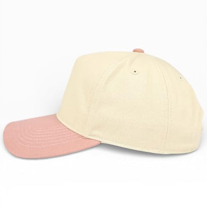 E BY ELIDAN Two Tone A-Frame Trucker Hat, 5-Panel Blank Baseball Snapback - color: Stone Mauve