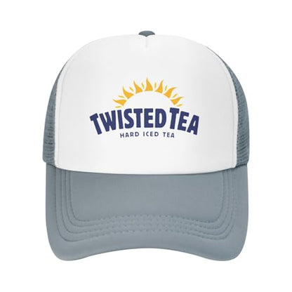Mens Twisted Trucker Hat Mesh Snapback Adjustable Baseball Cap - color: Gray