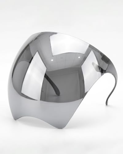 Full Face Shield Visor Sunglasses - Futuristic Mirror UV Blocking, Silver - color: Silver Mirror