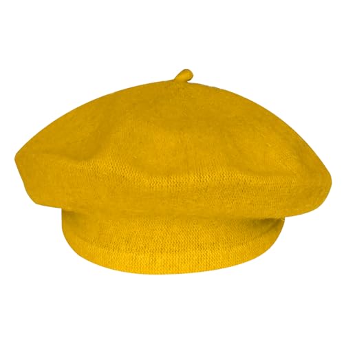 choyaxo French Beret Hats Solid Classic Beret Hats for Women Girls - color: Yellow