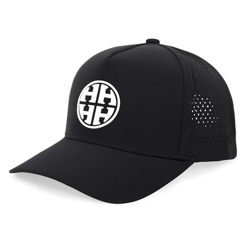 HH HOFNEN Quick Dry Baseball Cap Mesh Snapback Hat Golf Ball Cap Men Women - color: Black