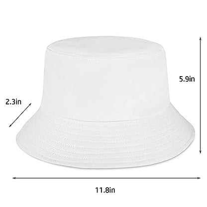 XYIYI Fashion Embroidery Bucket Hat Cotton Beach Fisherman Hats for Women Girls - color: Pure White