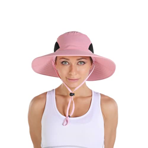 YR.Lover.Outdoor Boonie Men and Women's Hat Sun Protection Waterproof Cap for Safari Fishing Hunting Bucket Hat - color: Pink