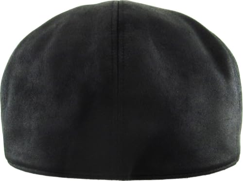 KBETHOS Leather Ascot Made in USA Ivy Collection Classic Newsboy Caps - color: (C) Faux Leather - Black, size: Small-Medium