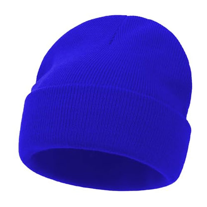 UTTPLL Baby Boy Girl Knit Warm Baby Hats Thick Soft Toddler Beanies Slouchy Ribbed Cuffed Beanie for Boys Girls - color: Sapphire Blue