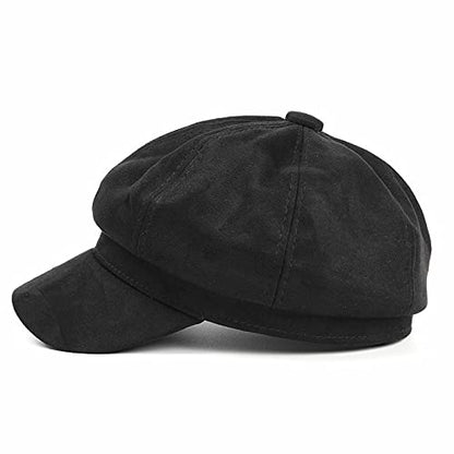 Plaid Newsboy Hat,Cabbie Baker Boy Cap,Fiddler Beret Paperboy Gatsby Flat - color: Night