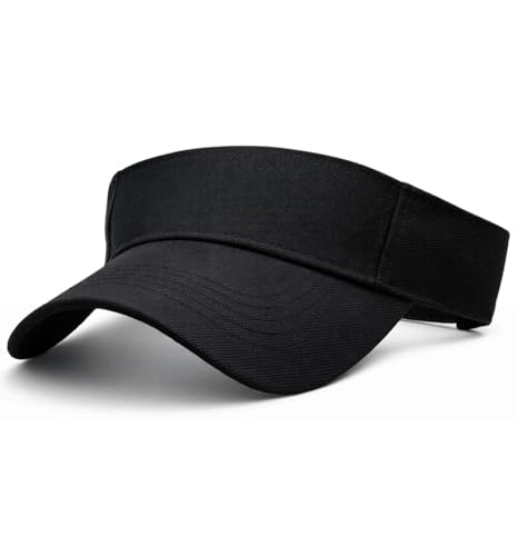 MDSTYLE Visor Hat for Men & Women Sun Visor Cap for Sports Tennis Golf Running Beach Outdoor Caps Hats Visors Sunvisors - color: Black