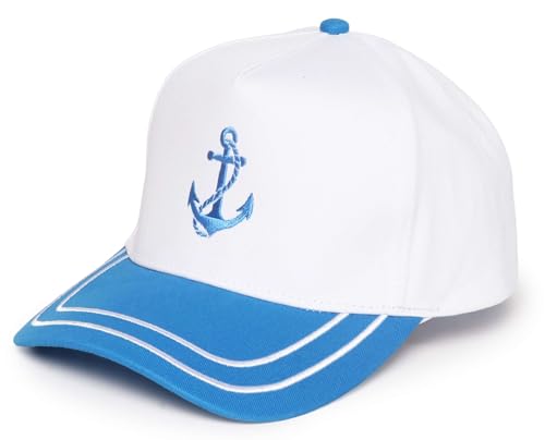 D&Y Retro 2-Tone Canvas Baseball Cap for Women - Funny Embroidered Distressed Snapback, Adjustable Cotton Dad Hat - color: Anchor-blue