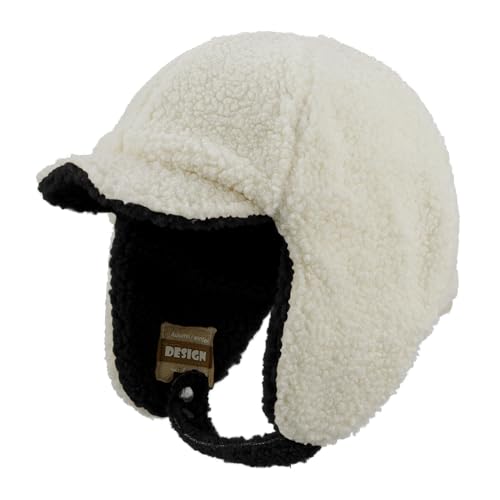 Clakllie Snow Trapper Trooper Hat with Ear Flap for Skiing Women's Ushanka Warm Winter Hat - color: Cdus-pl07-black