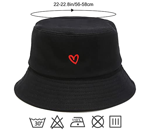 Unisex Bucket Hat Summer UPF 50+ Sun Protection Outdoor Beach Fishing Travel Hiking Hat - color: Heart