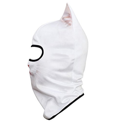 WTACTFUL 3D Animal Ears Balaclava, Breathable Face Mask for Halloween - color: Cat Meb-27