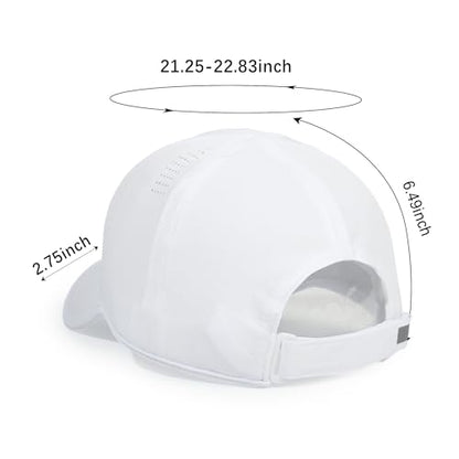 HH HOFNEN Quick Dry Baseball Hat Unstructured Athletic Golf Cap Women Men - color: 1-white