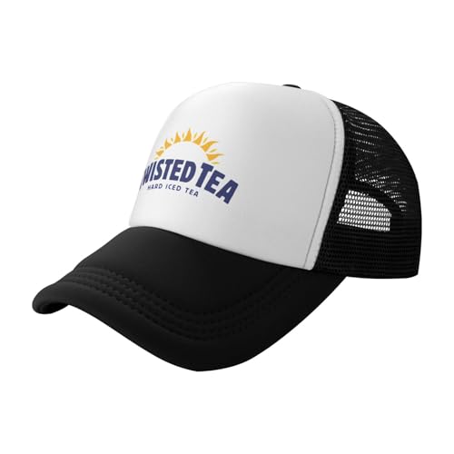 Mens Twisted Trucker Hat Mesh Snapback Adjustable Baseball Cap - color: Black