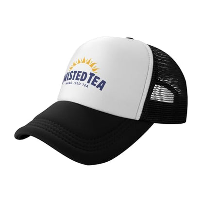 Mens Twisted Trucker Hat Mesh Snapback Adjustable Baseball Cap - color: Black