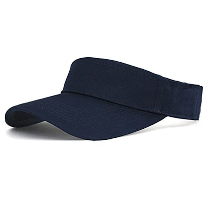 HH HOFNEN Sports Sun Visor Hats Cotton Adjustable Golf Caps for Men Women - color: #1b Navy