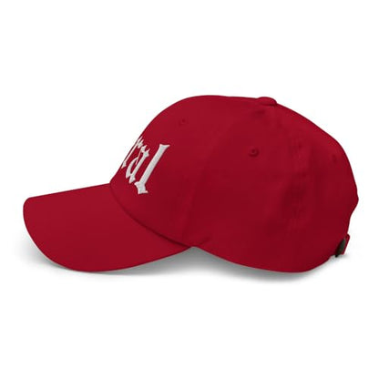 NX Feral Embroidered Curved Bill Cap Relaxed Fit Low Crown Adjustable Dad Hat - color: Cranberry