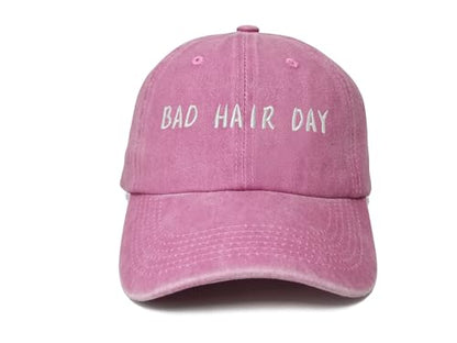 Embroidered Baseball Caps for Men and Women - color: Bad Hair Day (Washed Pink)