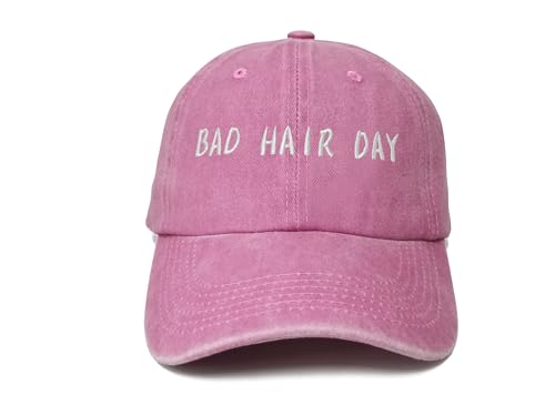 Embroidered Baseball Caps for Men and Women - color: Bad Hair Day (Washed Pink)
