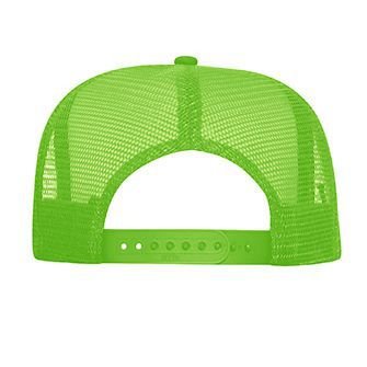 OTTO Neon Polyester Foam Front 5 Panel High Crown Mesh Back Trucker Hat - color: N. Green