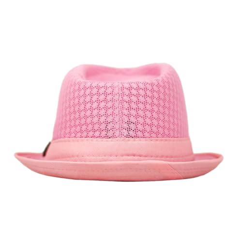 The Hat Depot Light Weight Classic Soft Cool Mesh Crushable Fedora hat - color: Lt. Pink, size: Large-X-Large