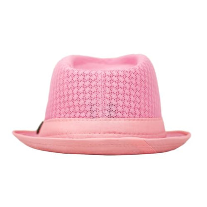 The Hat Depot Light Weight Classic Soft Cool Mesh Crushable Fedora hat - color: Lt. Pink, size: Large-X-Large