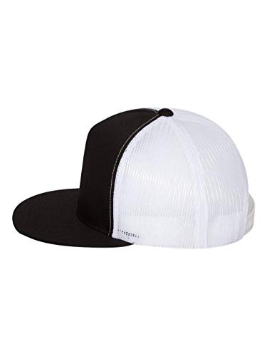 Yupoong Flexfit 6006,6006T,6006W 5 Panel Classic Trucker Snapback Hat Cap - color: Black/White