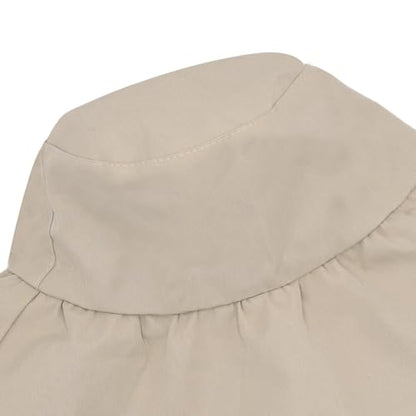 Women Summer Rain UV UPF 50 Sun Protection Wide Brim Hat - Foldable Bucket Sun Hat - color: Khaki