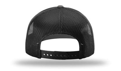 Richardson 112 Trucker Hat - Premium Blank Baseball Cap, Adjustable Snapback Hat - Structured Six Panel Richardson Blank Hats - color: Charcoal/Black