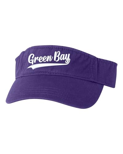 Go All Out City of Green Bay Wisconsin Fashion Script Bucket Ponytail Visor Embroidered Cap Dad Hat - color: Purple