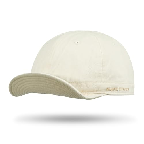 Clakllie Cotton Short Brim Hat for Men Vintage Cadet Style Baseball Cap - color: Clsb06-ivory